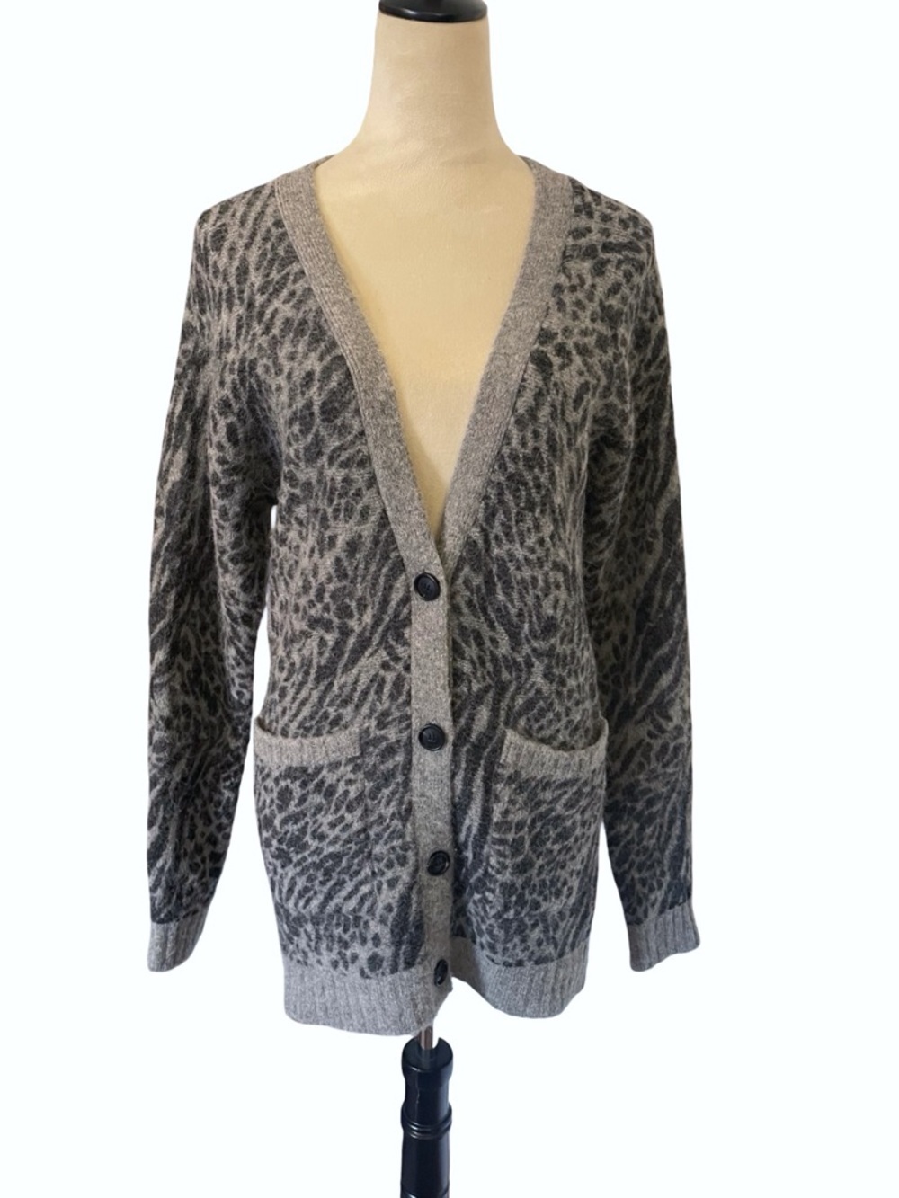 Rails Gray Alpaca , Wool Blend Cardigan Sweater